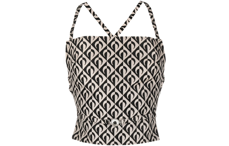 (Women) Marine Serre SS21 Printed Backless Tank Top Women’s Black T156SS21W