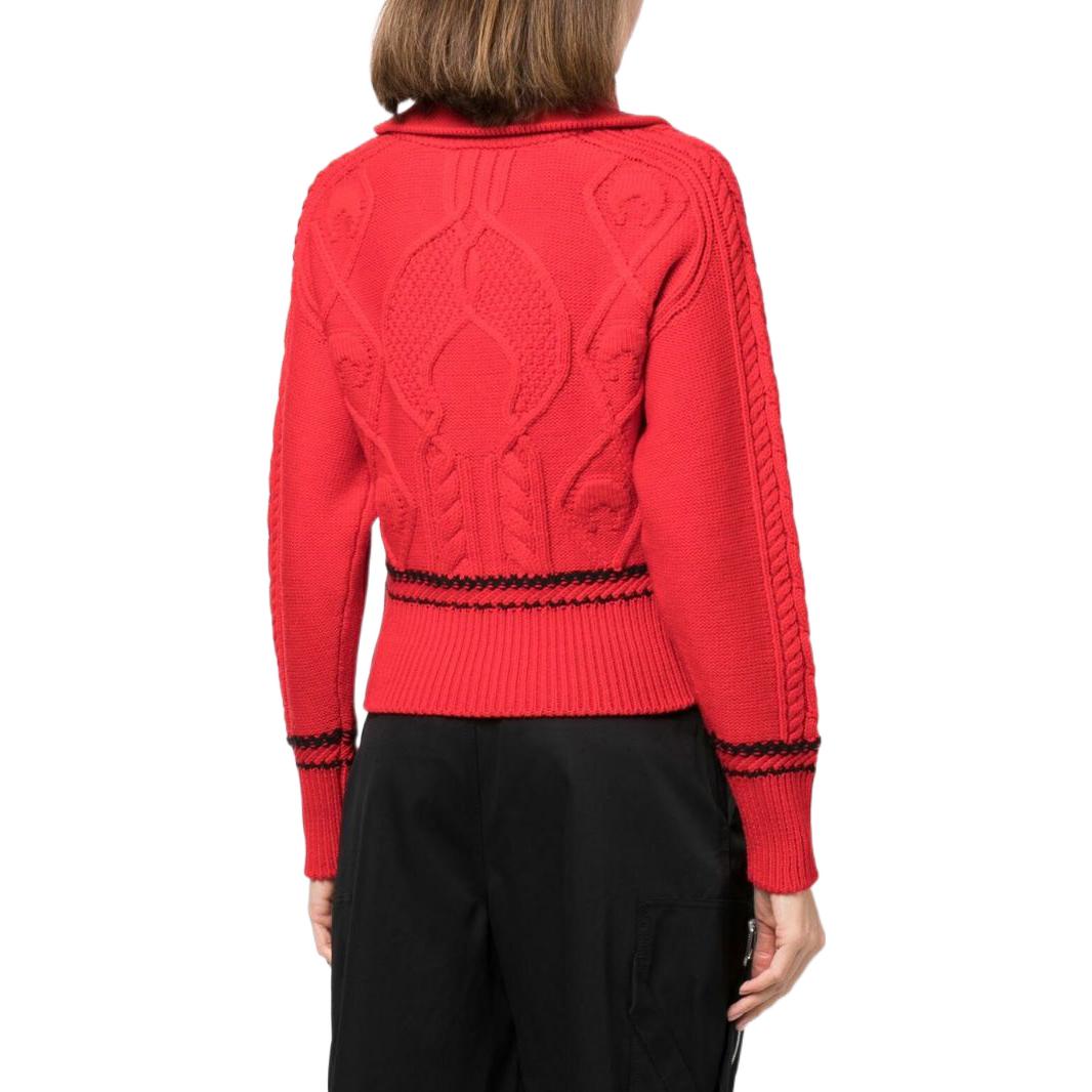 Shop (W) Marine Serre SS22 紅色條紋針織羊毛毛衣. T294FW22W02