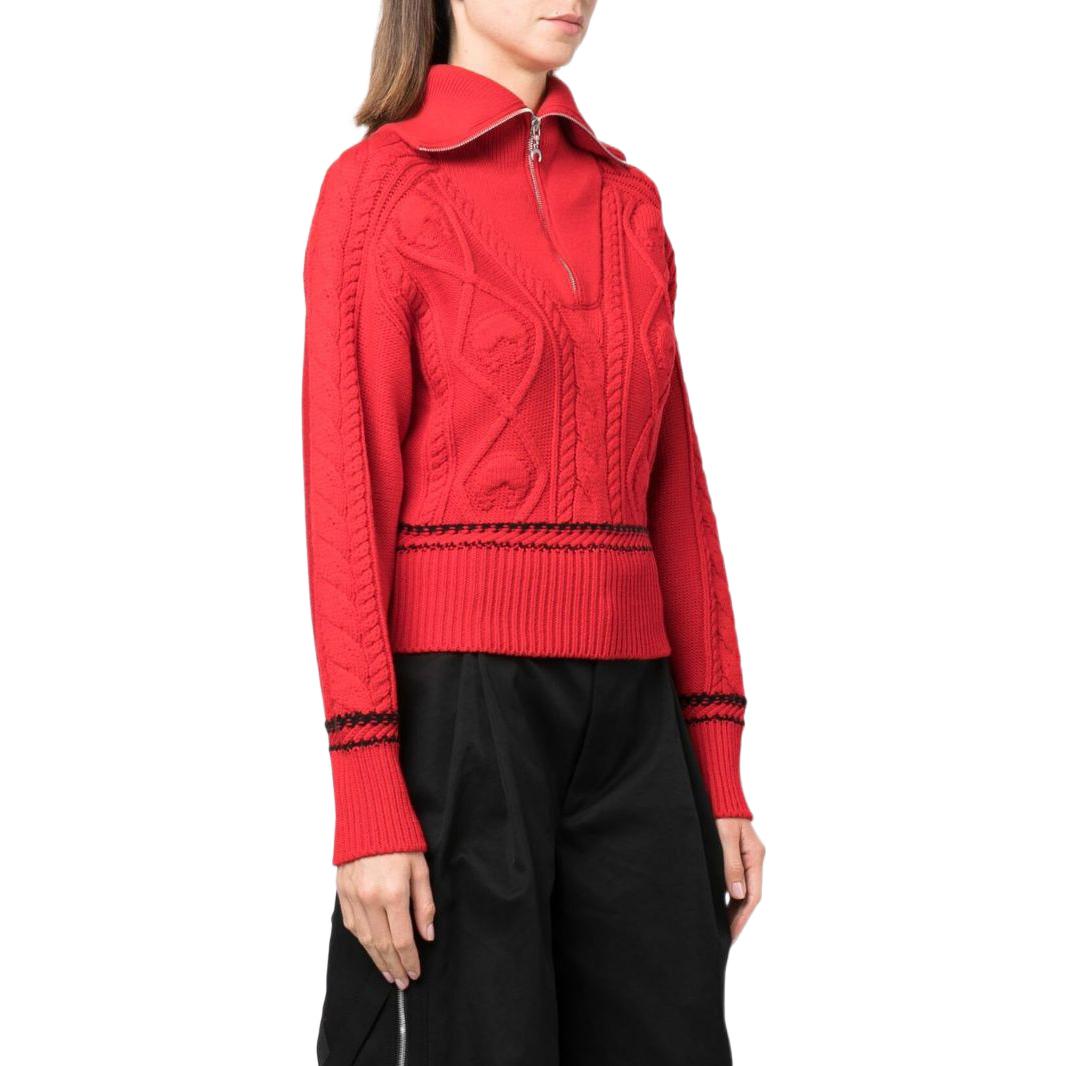 Purchase (W) Marine Serre SS22 紅色條紋針織羊毛毛衣. T294FW22W02