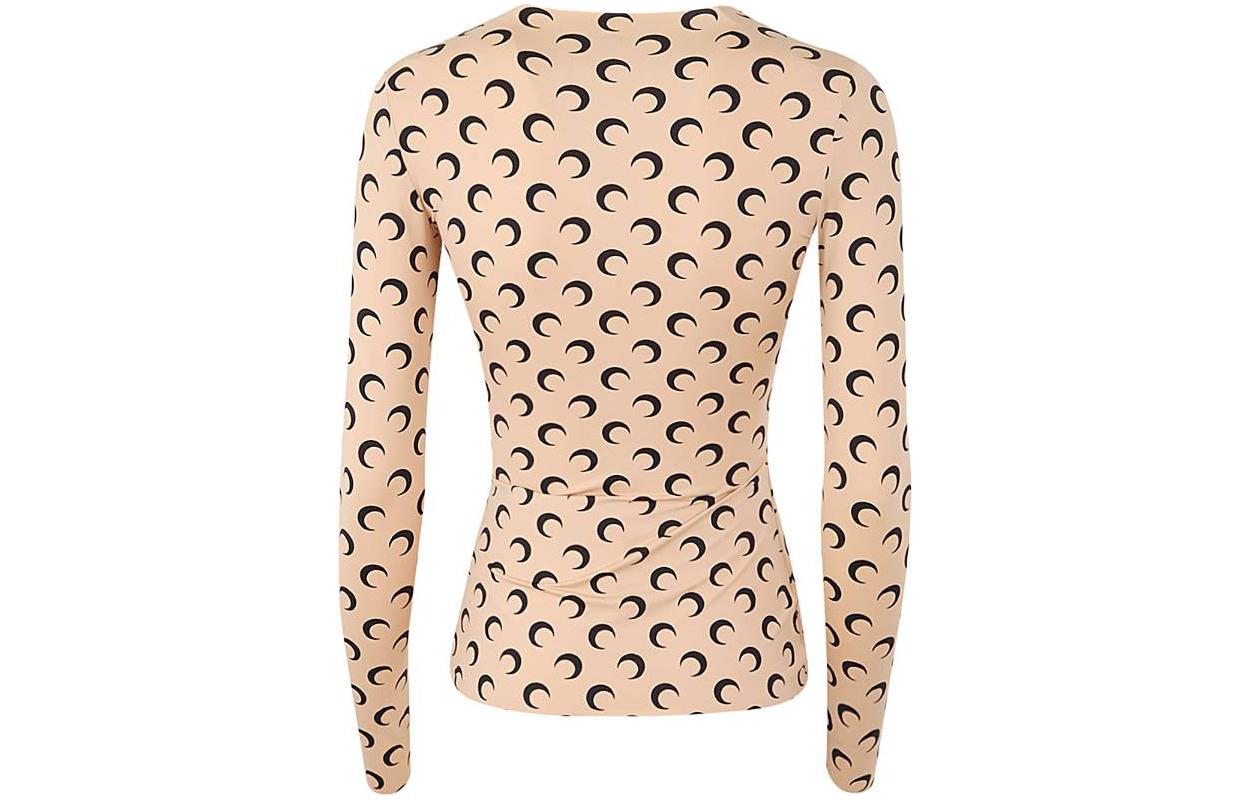 Lookbook (W) Marine Serre SS23 全版印花修身長袖上衣 黃色 女款 WTO068CJER0001TA10