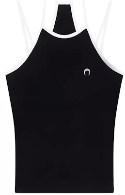 (Women) Marine Serre SS23 Contrast Trim Logo Print Cami Top Women Black White. T353SS23W00 Buy (Women) Marine Serre SS23 Contrast Trim Logo Print Cami Top Women Black White. T353SS23W00