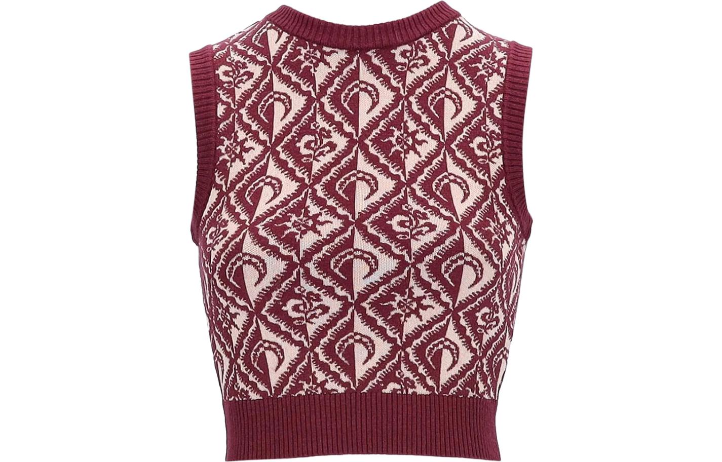 (Women) Marine Serre SS23 Pattern Sleeveless Pullover Sweater Women WTO086CKNI0034BG20