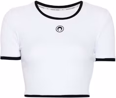 Order (W) Marine Serre SS24 白色標誌短袖圓領T恤。 WTO087AWH10-WHITE