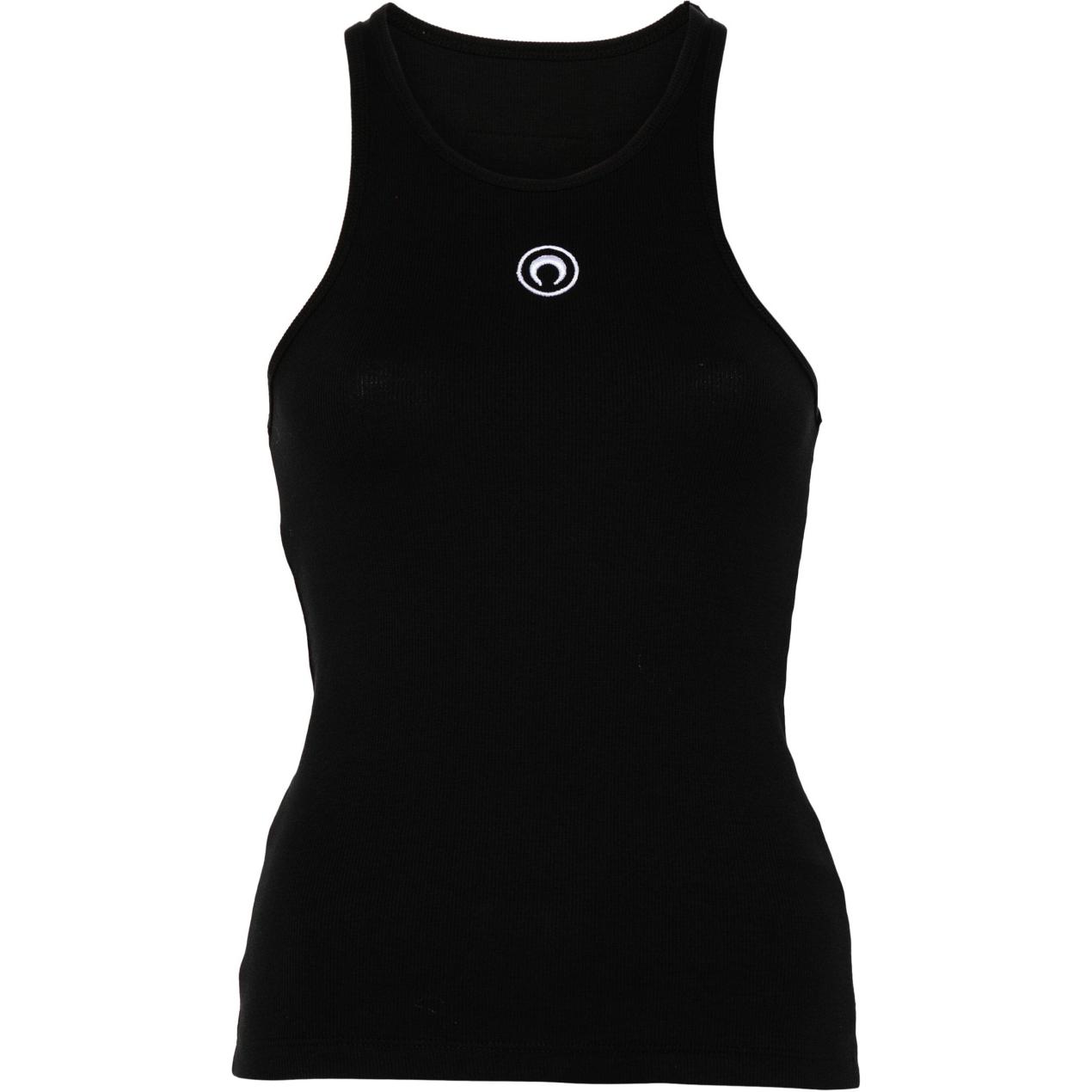 (Women) Marine Serre SS24 Black Sleeveless Knit Pullover Tank Top WTT014ACJER0011-BLACK