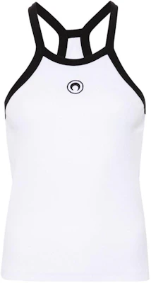 (Women) Marine Serre SS24 White Embroidered Pattern Ribbed Tank Top Women WTT011CJER0011-WHITE Buy (Women) Marine Serre SS24 White Embroidered Pattern Ribbed Tank Top Women WTT011CJER0011-WHITE