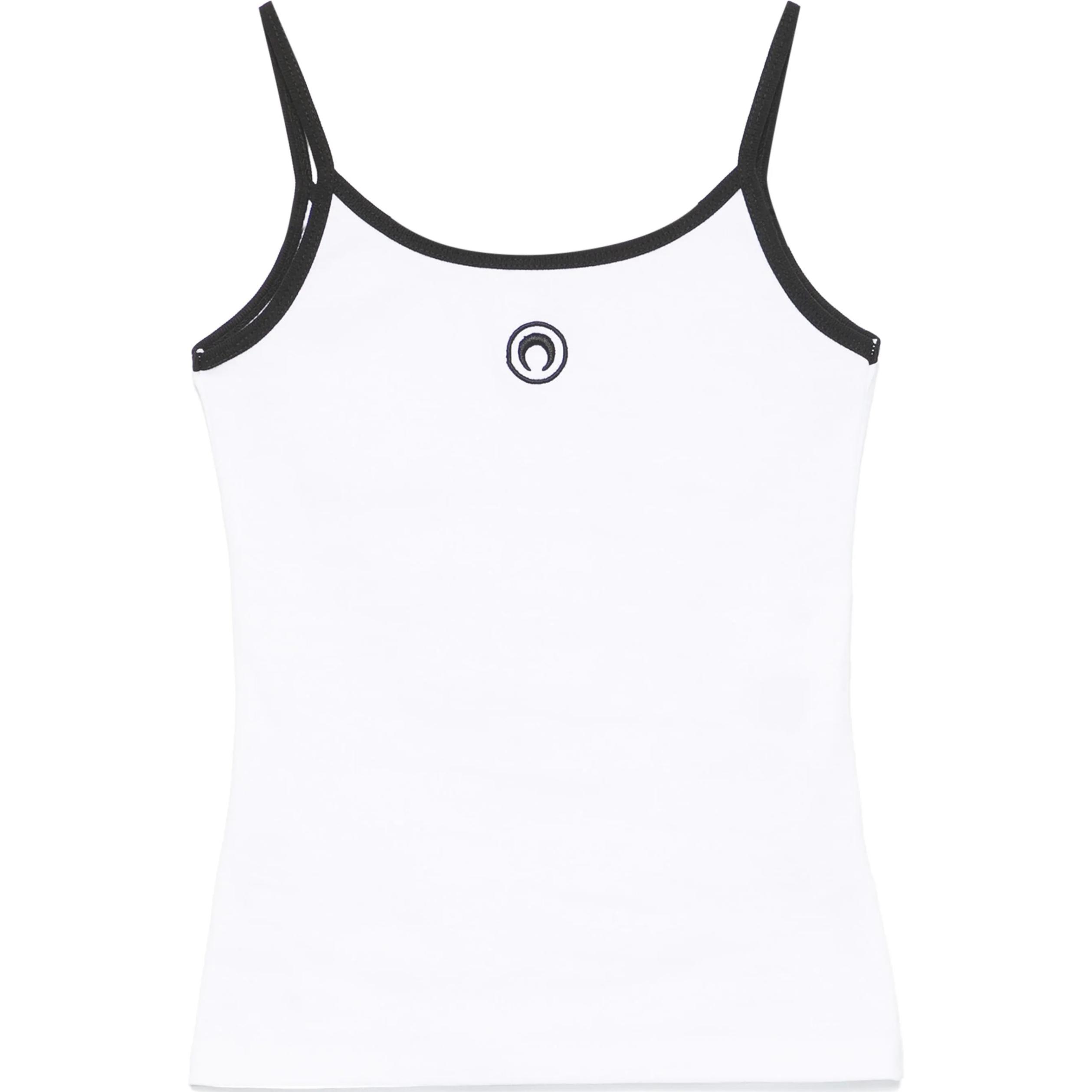 (Women) Marine Serre SS25 Colorblock Sleeveless Fitted Tank Top Women White WTT029ACJER0008-WHITE