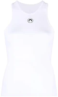 (Women) Marine Serre White Logo Print Sleeveless Tank Top WTO089CJER0011WH10 (Women) Marine Serre White Logo Print Sleeveless Tank Top WTO089CJER0011WH10