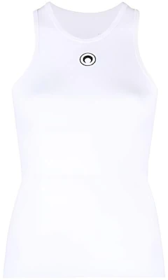 (Women) Marine Serre White Logo Print Sleeveless Tank Top WTO089CJER0011WH10 Buy (Women) Marine Serre White Logo Print Sleeveless Tank Top WTO089CJER0011WH10