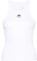 (Women) Marine Serre White Slim-Fit Sleeveless Tank Top with Logo. WTT014ACJER0011-WH10 (Women) Marine Serre White Slim-Fit Sleeveless Tank Top with Logo. WTT014ACJER0011-WH10