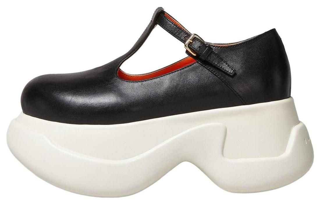 (W) Marni 'Black Buckle Round-Toe Platform'