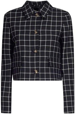 (Women) MARNI Black Checked Wool Jacket Striped Lapel Single-Breasted Long Sleeve GIMA0221U0-UTWA01-CHN99 Order (Women) MARNI Black Checked Wool Jacket Striped Lapel Single-Breasted Long Sleeve GIMA0221U0-UTWA01-CHN99
