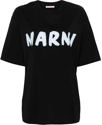 (Women) MARNI Black Logo Printed Short Sleeve Knit Texture T-Shirt THJET49EPHUSCS11-BLACK Order (Women) MARNI Black Logo Printed Short Sleeve Knit Texture T-Shirt THJET49EPHUSCS11-BLACK
