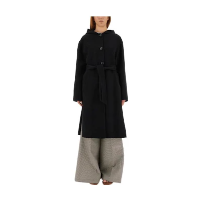 (Women) MARNI Black Long Sleeve Mid-Length Single-Breasted Coat CPMA0219C-KTW840-00N99