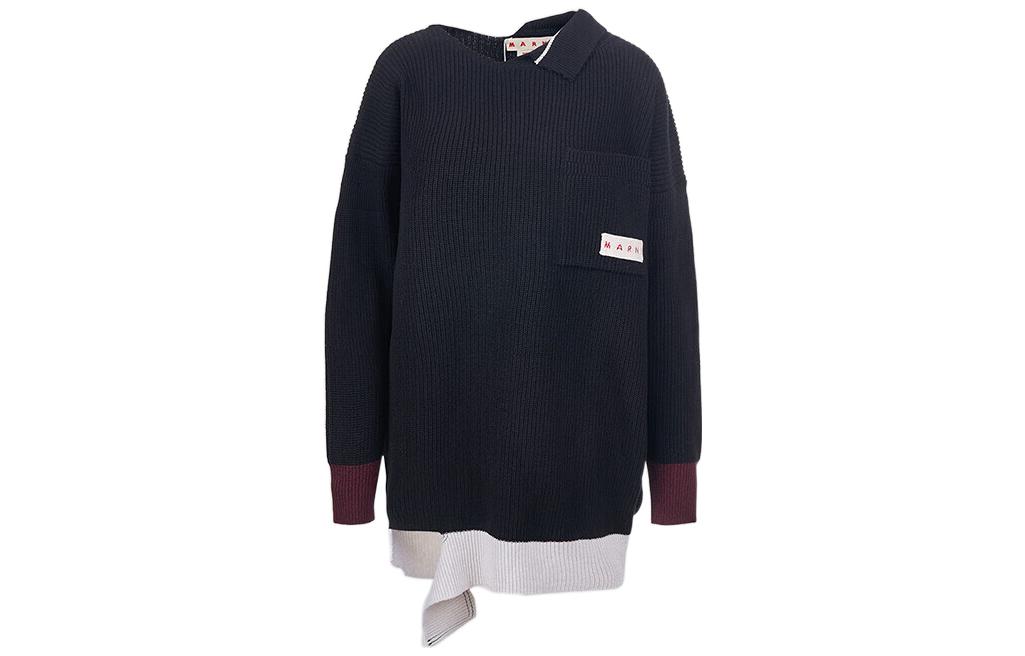 (Women) MARNI  Black Solid Color Half Turtleneck Long Sleeve Knit Top ABMD0111Q1-UFH440-MXN99