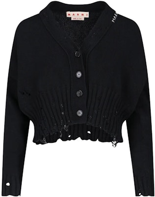 (W) MARNI 黑色純色單排釦針織開襟外套 CDMD0223A2-UFC652-00N99 Buy (W) MARNI 黑色純色單排釦針織開襟外套 CDMD0223A2-UFC652-00N99