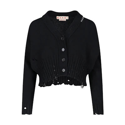 (Women) MARNI Black Solid Color Single-Breasted Knit Cardigan CDMD0223A2-UFC652-00N99