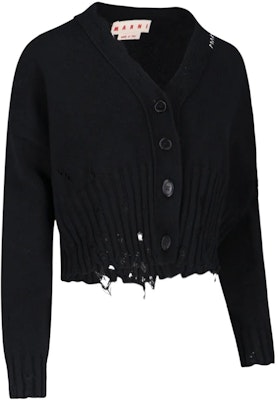 (W) MARNI 黑色純色單排釦針織開襟外套 CDMD0223A2-UFC652-00N99 Shop (W) MARNI 黑色純色單排釦針織開襟外套 CDMD0223A2-UFC652-00N99