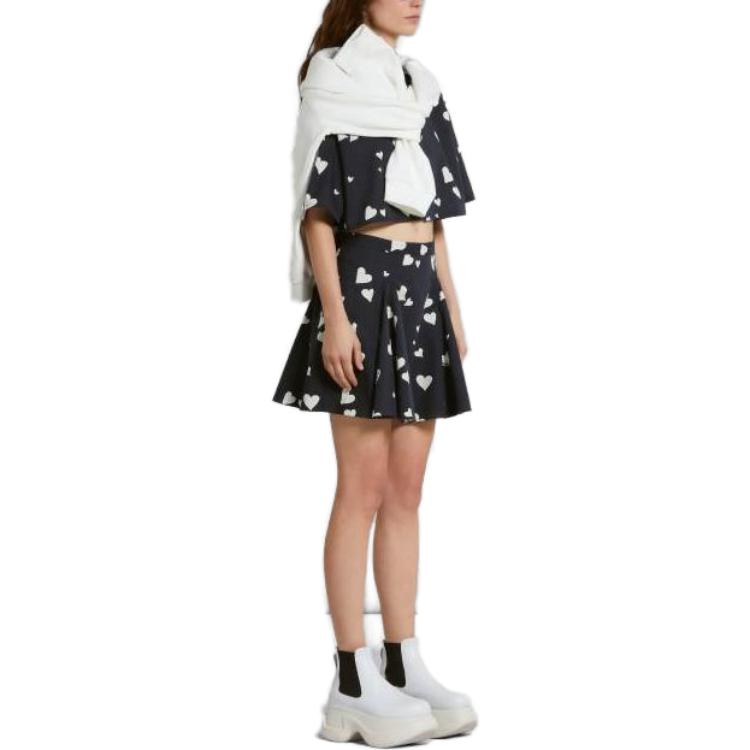 Lookbook (W) 마르니 박시 핏 프린트 크롭 반팔 셔츠 블랙 CAMA0550QSUTC280BHN99