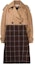 Buy (Women) MARNI Brown Plaid Colorblock Double-Breasted Long Sleeve Trench Coat CPMA0146QUTP677CHM24