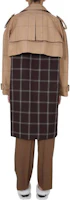 Shop (W) MARNI 棕色格紋拼接雙排扣長袖風衣外套 CPMA0146QUTP677CHM24