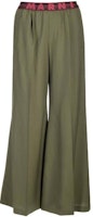 (Women) MARNI Green Flared Casual Pants with Logo Waistband. PAMA0428U-0TW839-00V55 (Women) MARNI Green Flared Casual Pants with Logo Waistband. PAMA0428U-0TW839-00V55