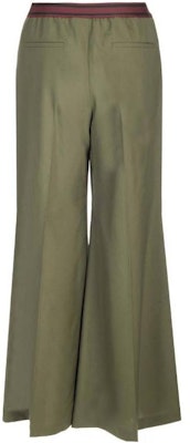 (Women) MARNI Green Flared Casual Pants with Logo Waistband. PAMA0428U-0TW839-00V55 Lookbook (Women) MARNI Green Flared Casual Pants with Logo Waistband. PAMA0428U-0TW839-00V55