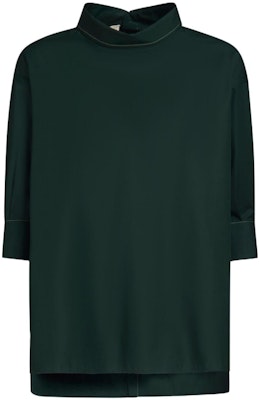 (Women) MARNI Green High-Neck Loose-Fit Short-Sleeve Poplin Top. TTMA0263X0-UTC223-00V89 Buy (Women) MARNI Green High-Neck Loose-Fit Short-Sleeve Poplin Top. TTMA0263X0-UTC223-00V89