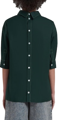 (Women) MARNI Green High-Neck Loose-Fit Short-Sleeve Poplin Top. TTMA0263X0-UTC223-00V89 Shop (Women) MARNI Green High-Neck Loose-Fit Short-Sleeve Poplin Top. TTMA0263X0-UTC223-00V89