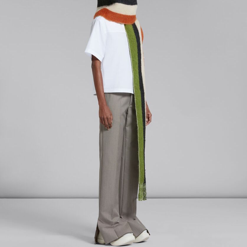 Purchase (W) MARNI Seluar Kasual Kelabu Corak Houndstooth Flared. PAMA0419U0-UTWA03-PDR82