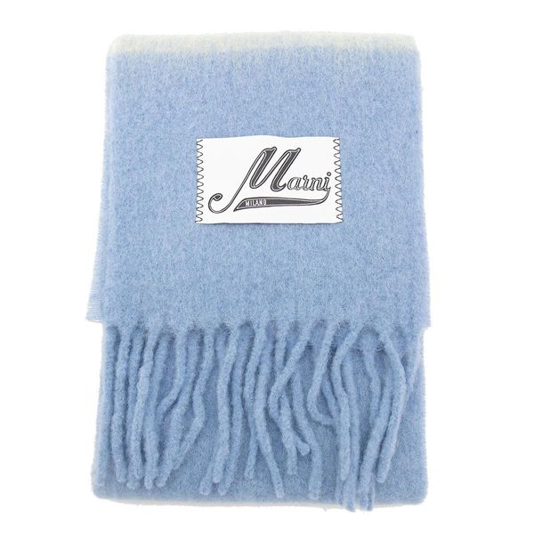 Order (W) MARNI ロゴ アルパカウール ニット スカーフ ブルー SCMC0122Y0UAW037STB47