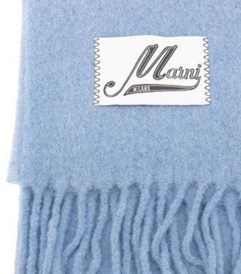 (Women) MARNI Logo Alpaca Wool Knit Scarf - Blue SCMC0122Y0UAW037STB47 Shop (Women) MARNI Logo Alpaca Wool Knit Scarf - Blue SCMC0122Y0UAW037STB47