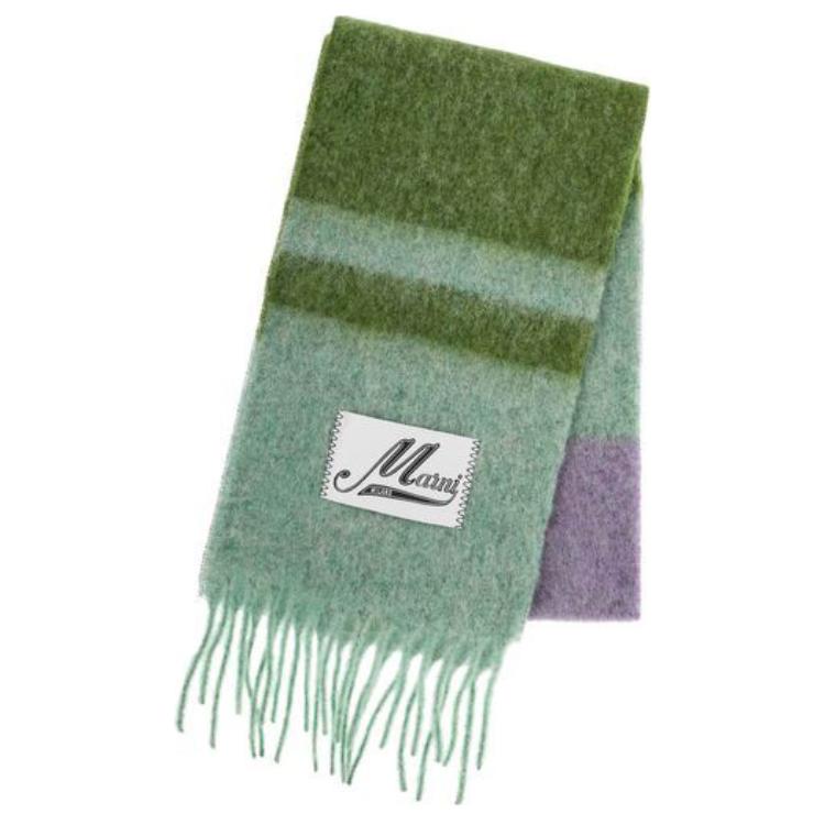 Lookbook (W) MARNI ロゴ アルパカウール ニットマフラー - グリーン SCMC0122Y0UAW037STV40