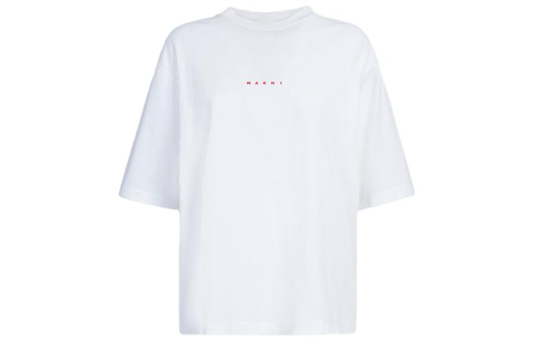 Order (W) MARNI 標誌印花圓領寬鬆版白色T恤 SS24. THJE0263P1USCS87L1W01
