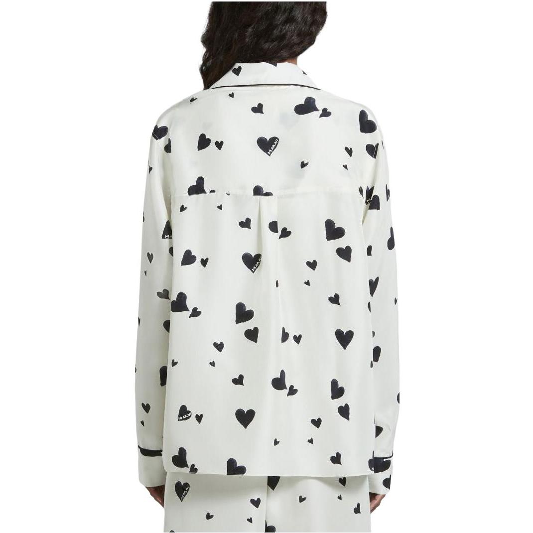 Purchase (W) マルニ 長袖 ハートプリント シャツ オフホワイト CAMA0543I0-UTSG03-BHW03
