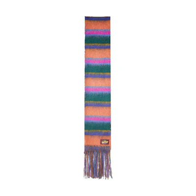(Women) MARNI Mohair Fringe Scarf Green Orange Colorblock. SCMC0089Q1UFU116RGX99