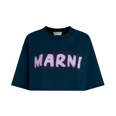 (Women) MARNI Oversized Logo T-Shirt Blue SS24 THJE0301P1USCS11L2B99