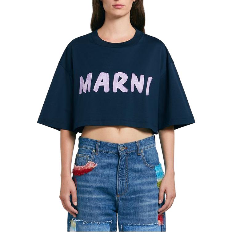 Lookbook (W) MARNI 寬版藍色標誌T恤 SS24 THJE0301P1USCS11L2B99