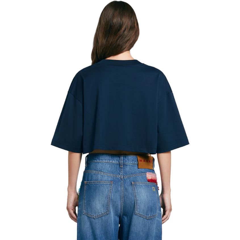 Shop (W) MARNI 寬版藍色標誌T恤 SS24 THJE0301P1USCS11L2B99