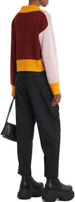 (W) MARNI 粉色拼接寬鬆長袖Polo衫 POMD0033Q0-UFX385-CBC20 Shop (W) MARNI 粉色拼接寬鬆長袖Polo衫 POMD0033Q0-UFX385-CBC20