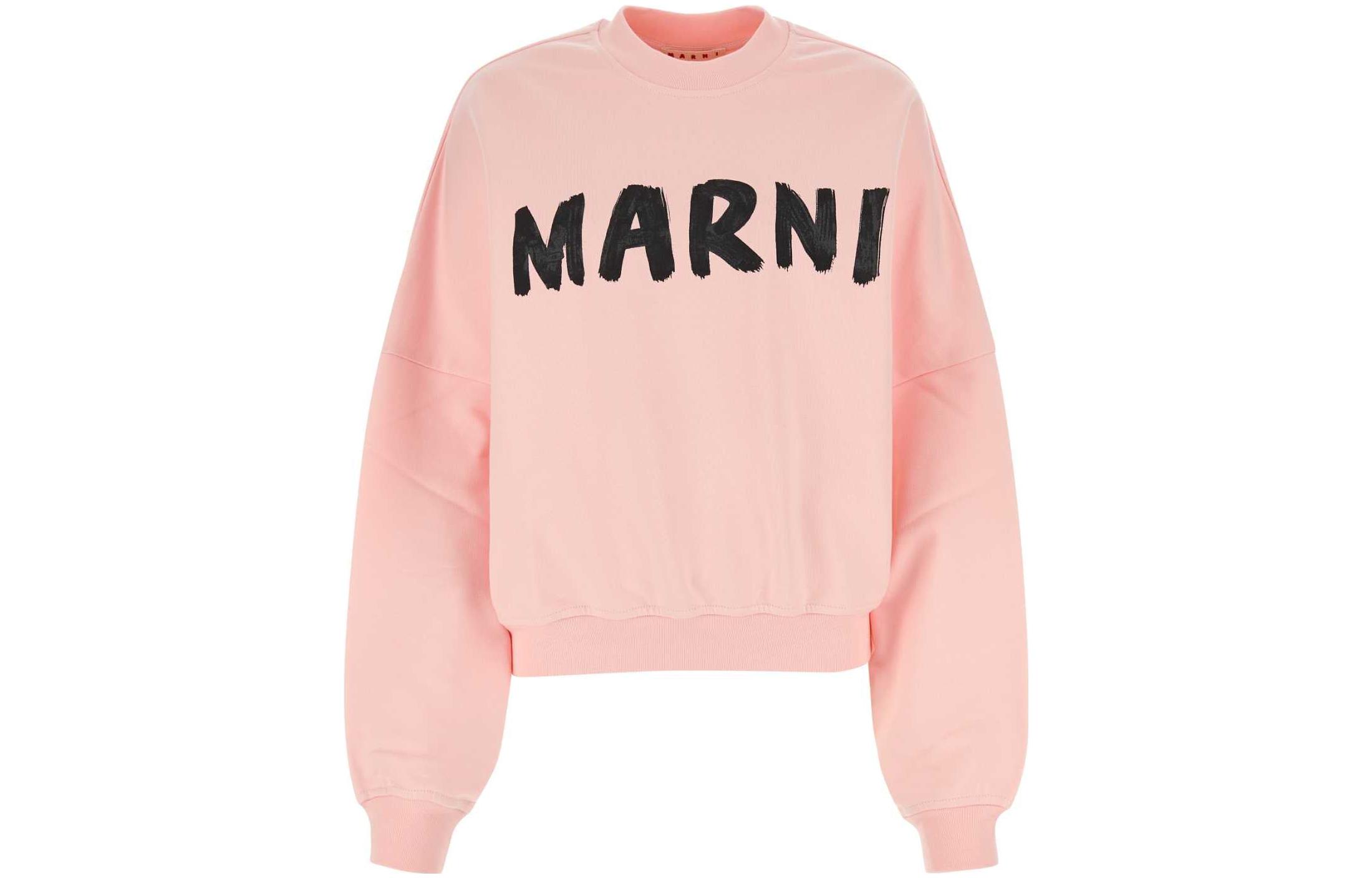 (Women) MARNI  Pink Crewneck Pullover Long-Sleeve Casual Sweatshirt FLJE0185P2USCU88LOC13