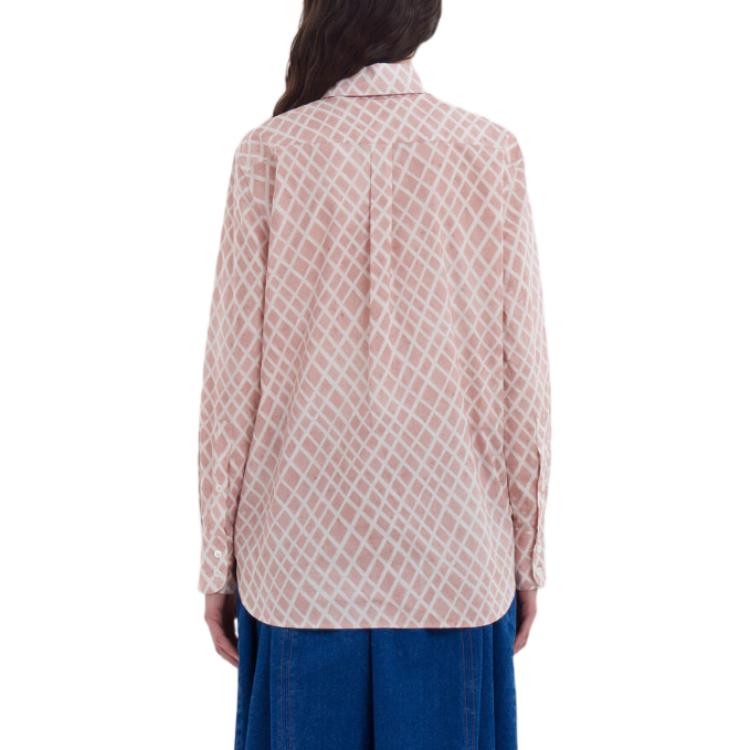 Purchase (W) マルニ ピンク チェック柄 長袖 フィット ボタンアップ シャツ CAMA0103S6UTC409LAC29