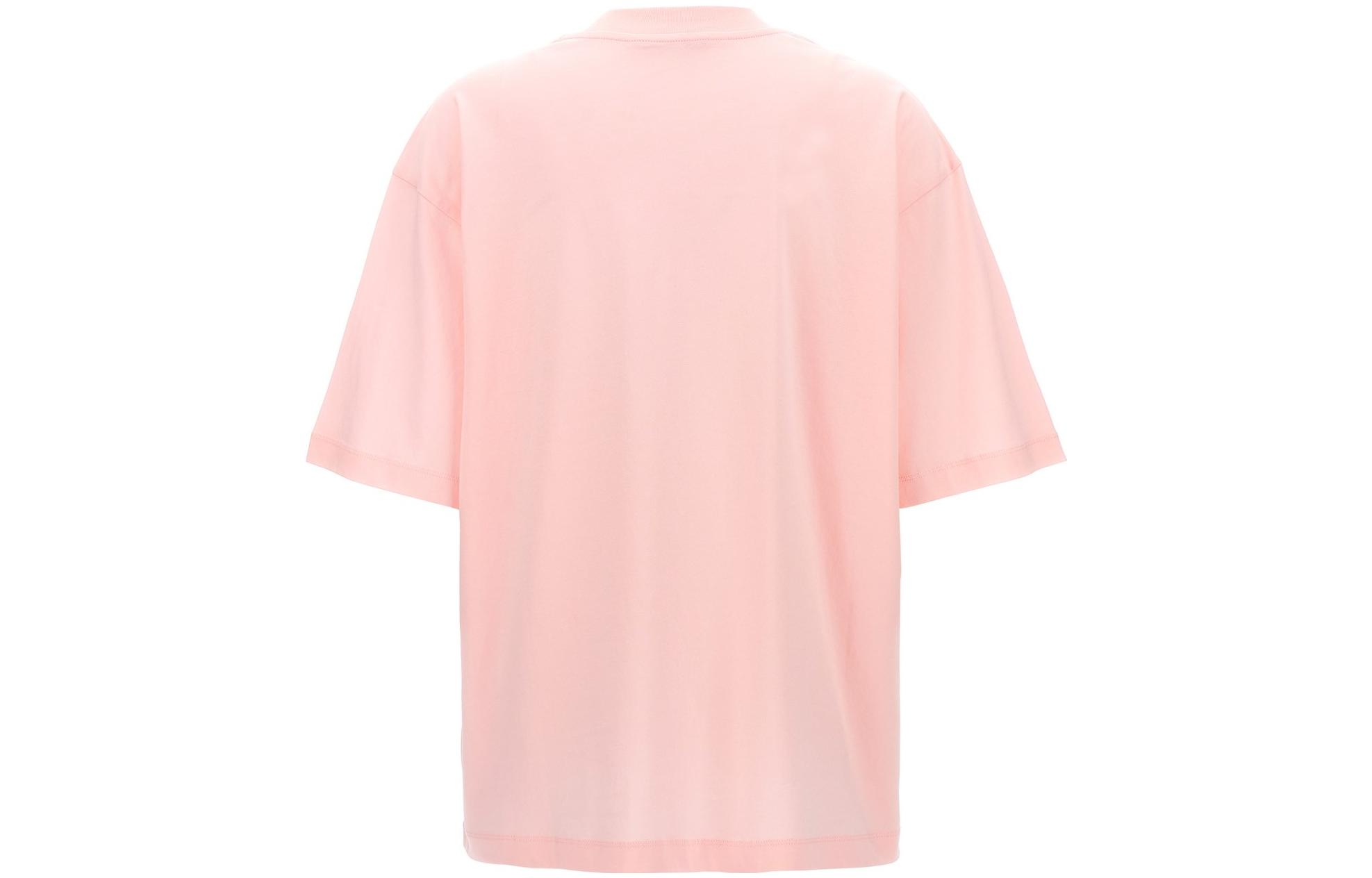 Lookbook (W) MARNI Baju-T Lengan Pendek Cetakan Huruf Warna Merah Jambu. THJET49EPH-USCS11-LOC13