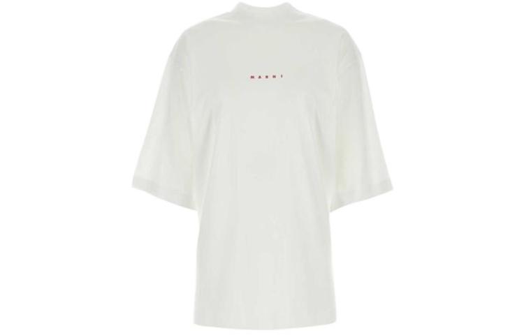 (Women) MARNI  Plain White Crewneck Short Sleeve T-Shirt THJE0263P1-USCS87-L2W01