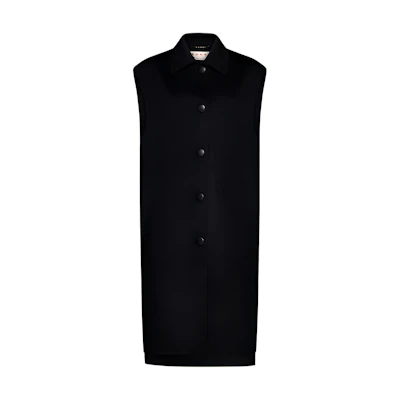 (Women) MARNI Sleeveless Long Button-Up Casual Shirt Black. GLMA0078K-0TW840-00N99
