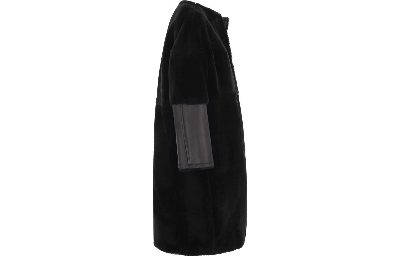 Shop (W) 마르니 솔리드 컬러 미드 렝스 코트 블랙 CPMX0139B1-ULM094-RON99