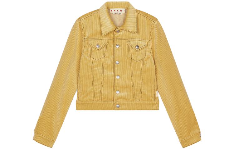 (Women) MARNI  Solid Yellow Denim Jacket with Single-Breasted Collar JKMA0242U-0TCZ39-00Y16