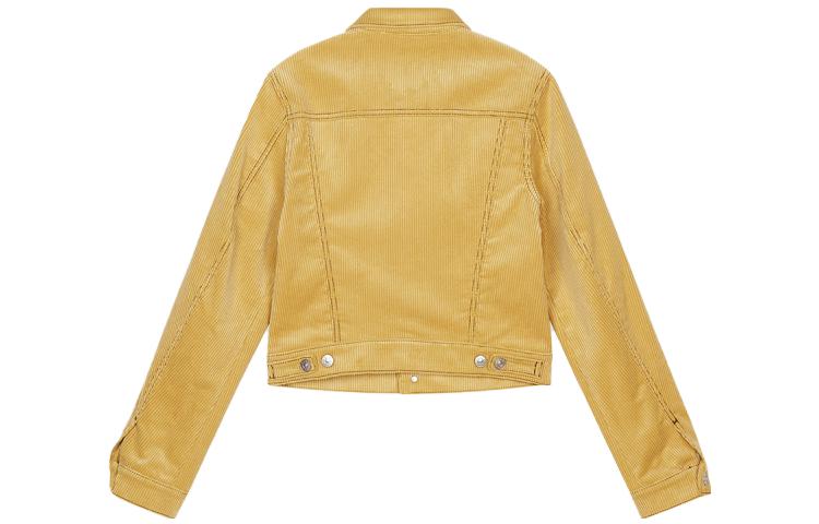 Lookbook (W) MARNI Jaket Denim Kuning Pejal dengan Kolar Single-Breasted JKMA0242U-0TCZ39-00Y16