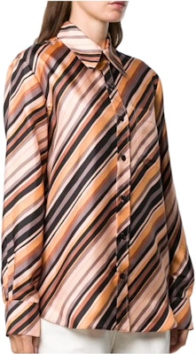 (Women) MARNI Striped Button-Up Long Sleeve Shirt Brown Stripe CAMA0103A0-TSF57-RAM02 Purchase (Women) MARNI Striped Button-Up Long Sleeve Shirt Brown Stripe CAMA0103A0-TSF57-RAM02