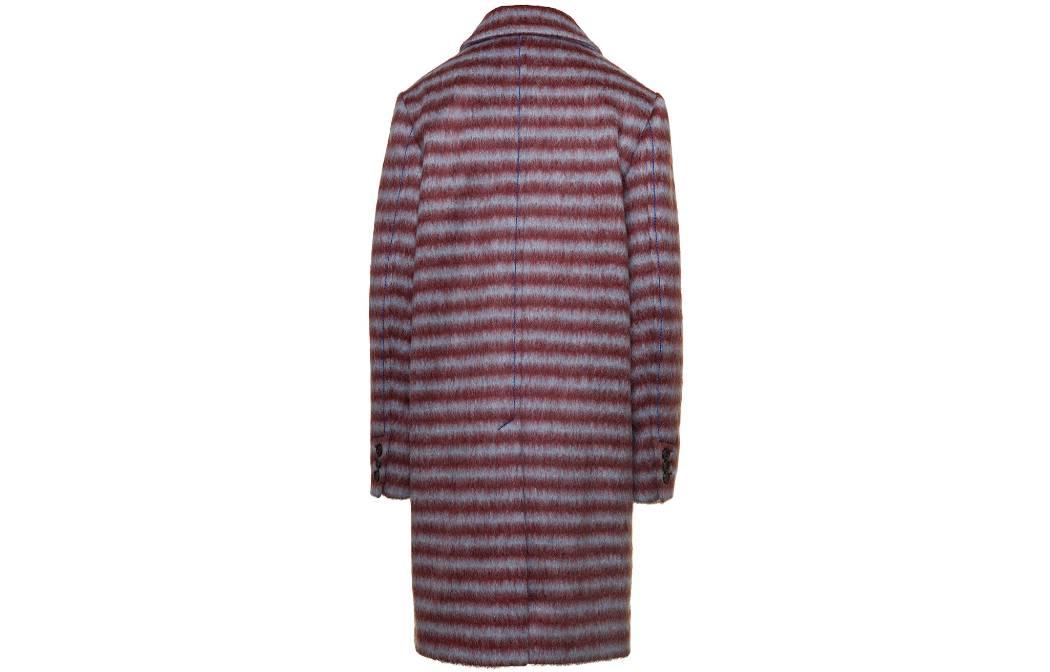 Lookbook (W) 마르니 스트라이프 칼라 롱 핏 코트 - 퍼플 레드 CPMA0216MU-UTW99-7STR79