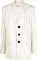 (Women) MARNI Striped Single-Breasted Blazer White GIMA0182U0UTW951STW06 (Women) MARNI Striped Single-Breasted Blazer White GIMA0182U0UTW951STW06
